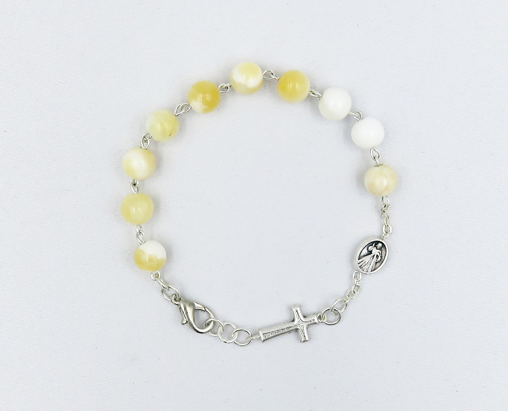 Bransoletka z kamienia półszlachetnego nefryt bursztynowy