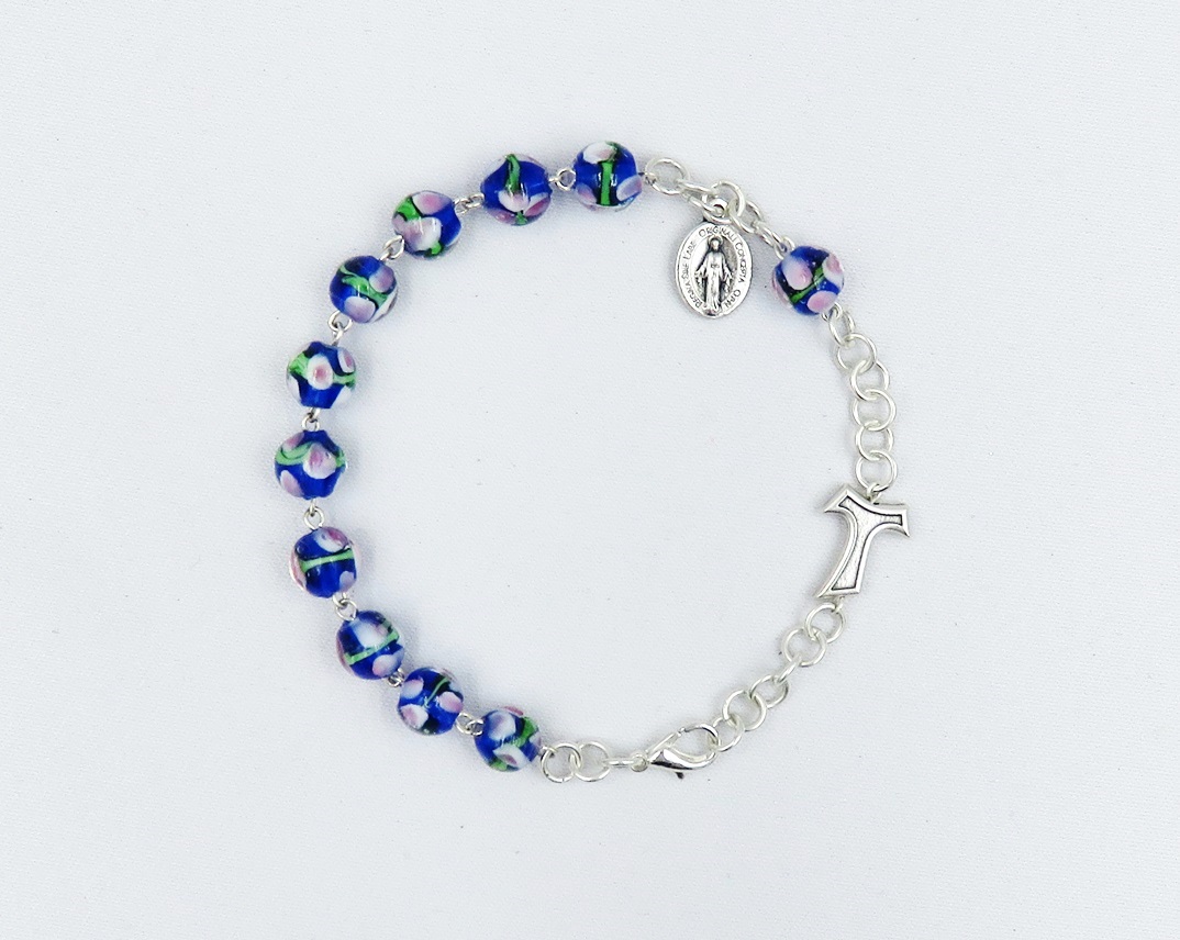 Bransoletka ze szkła weneckiego niebieska