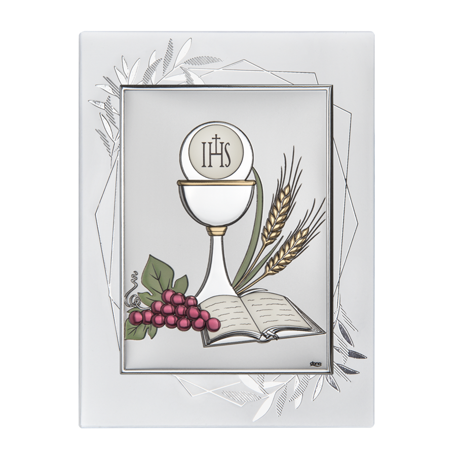 Obrazek srebrny Pamiątka Pierwszej Komunii Świętej DS46FO